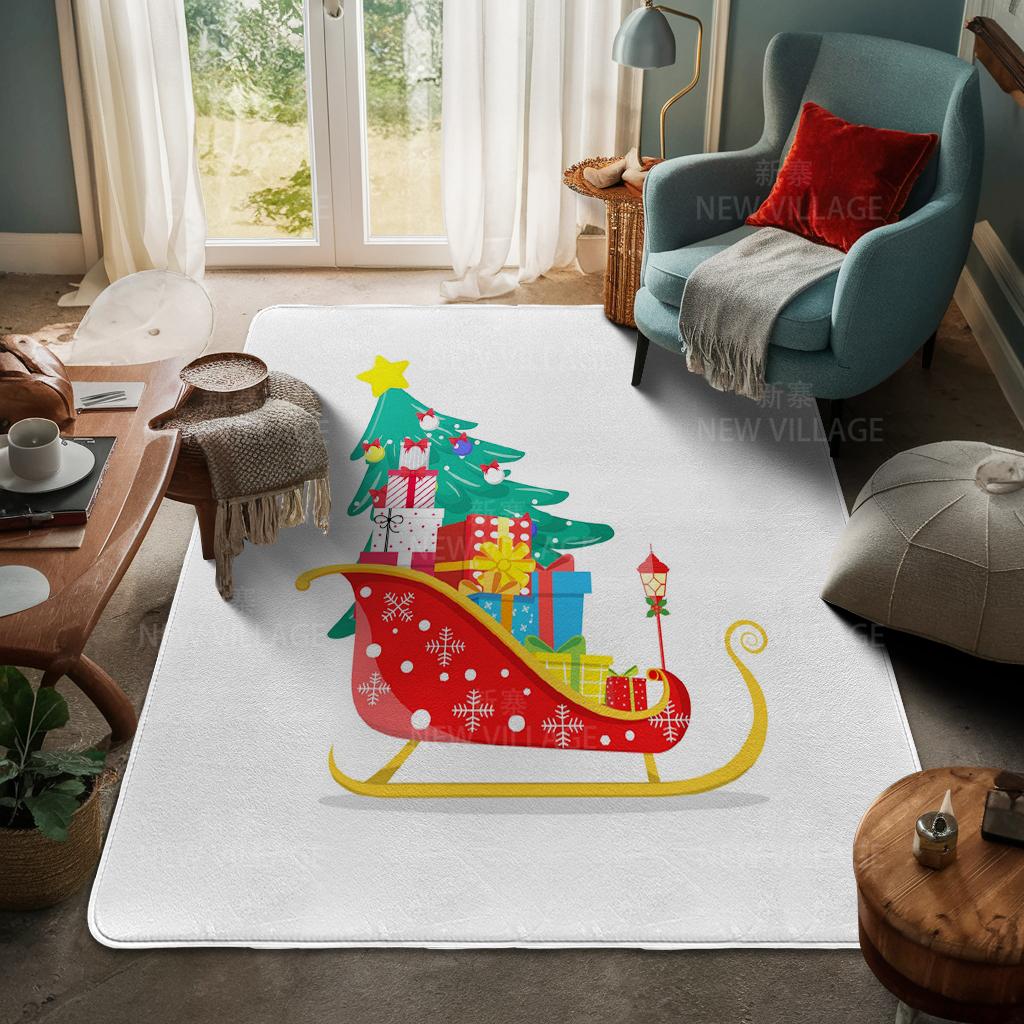 House Entrance Carpet Home Door Mat Living Room Bath Foot Bathroom Non-slip Water Absorption Rugs Bath Merry Christmas Winter