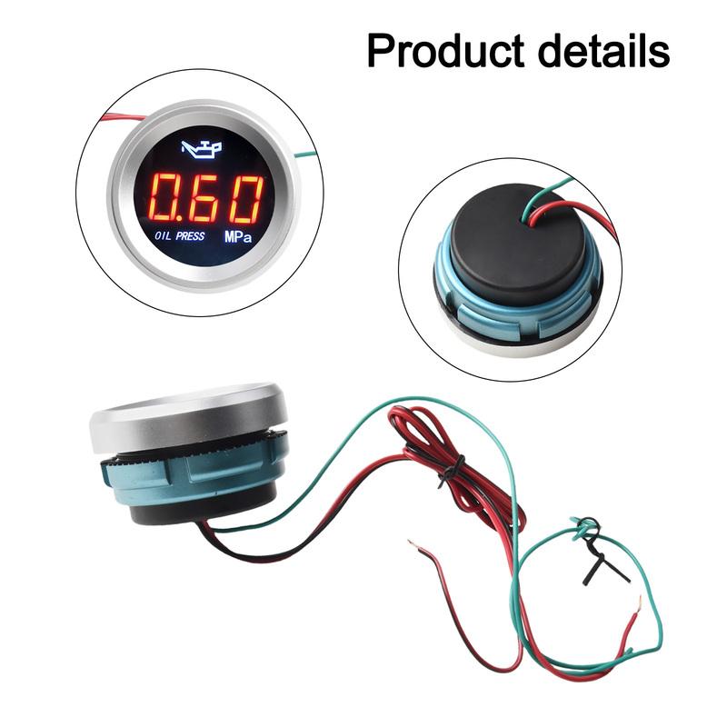 Engine Monitoring Digital Oil Pressure Gauge Compressor Auto Oil Pressure Monitor Compact Size Easy Installation