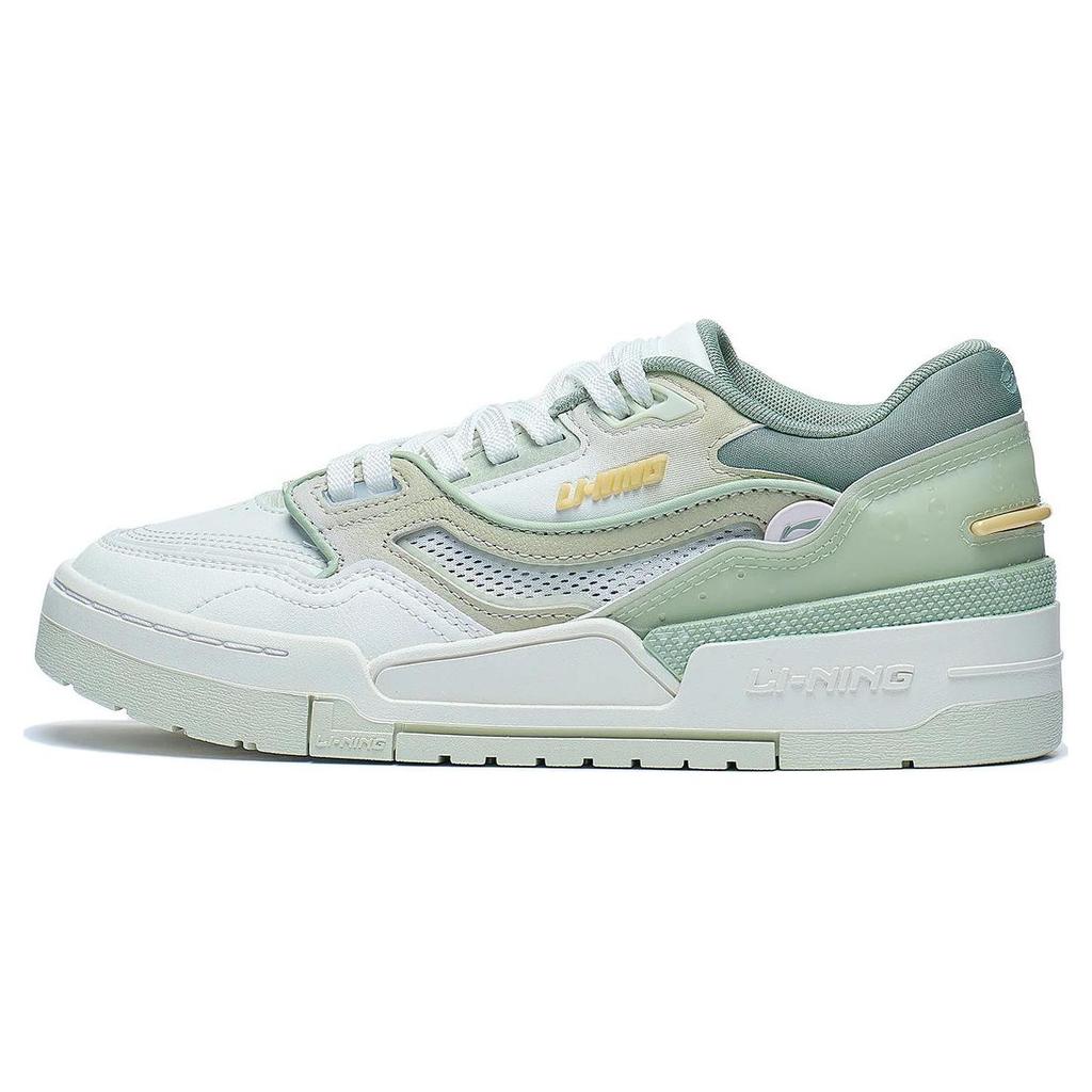 New LiNing 001 BTC Btc Prm Anti Slip Wear Resistant Low Top Skateboard Shoes Women's Pale Greenish White Jade Color AGCT068-2
