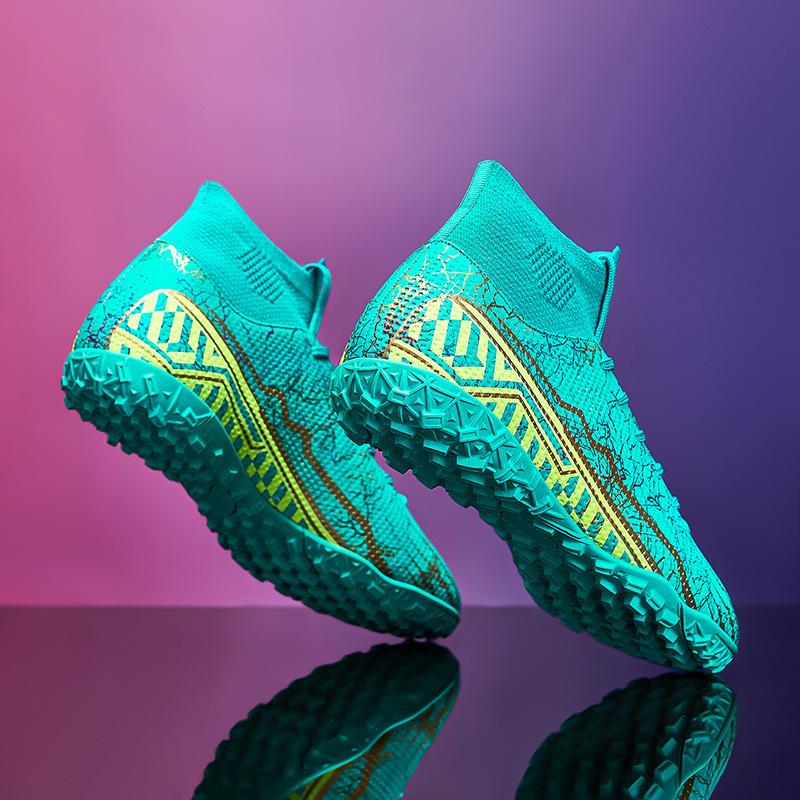 Student football shoes AG long nails TF broken nails boys and girls high top students grass sports shoes training shoes