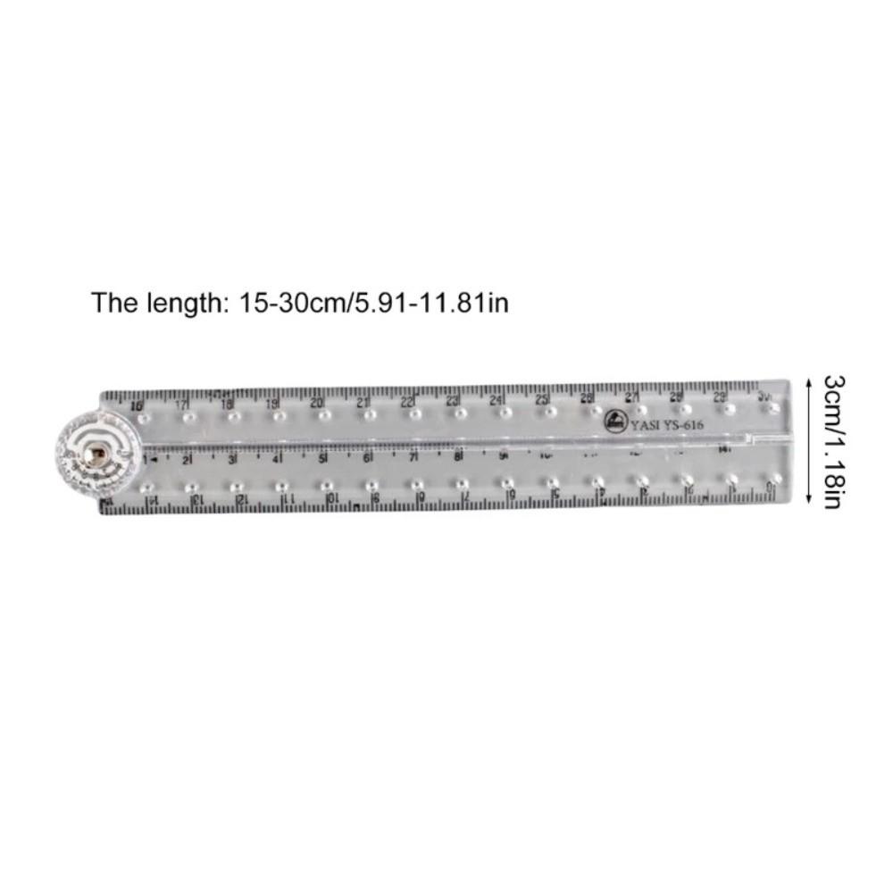 Transparent Acrylic Ruler 30cm Length Plastic Ruler Creative Scale Ruler  Office Use