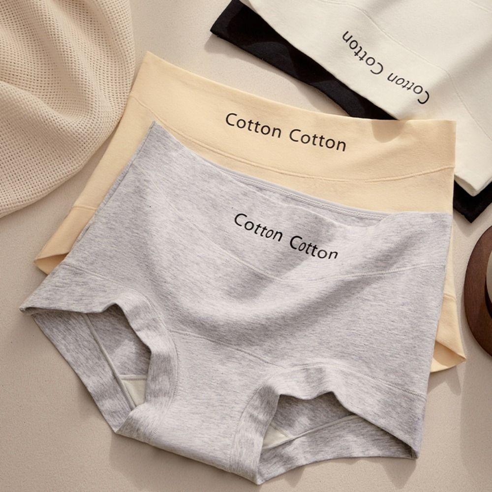 3Pcs Mid Waist Simple Briefs Cotton Crotch Underwear for Women Fashion Seamless Underwear  Lady