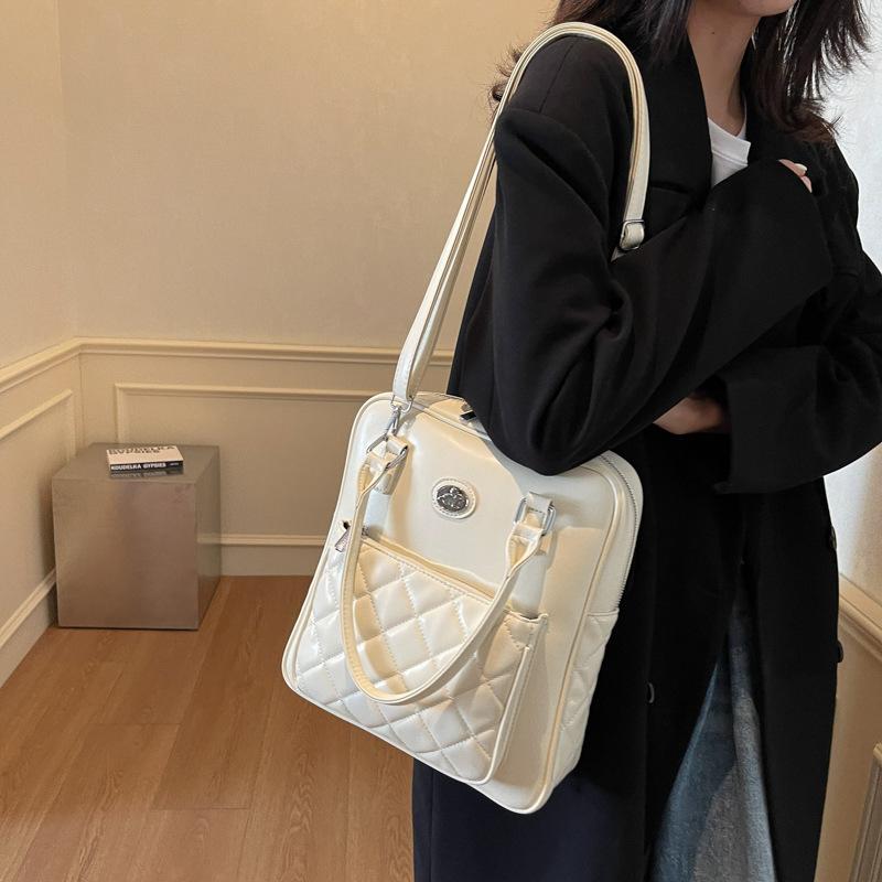 Direct Sales Casual Backpack 2025 New Fashion Korean Version Pu Student Bag Portable Shoulder Messenger Bag