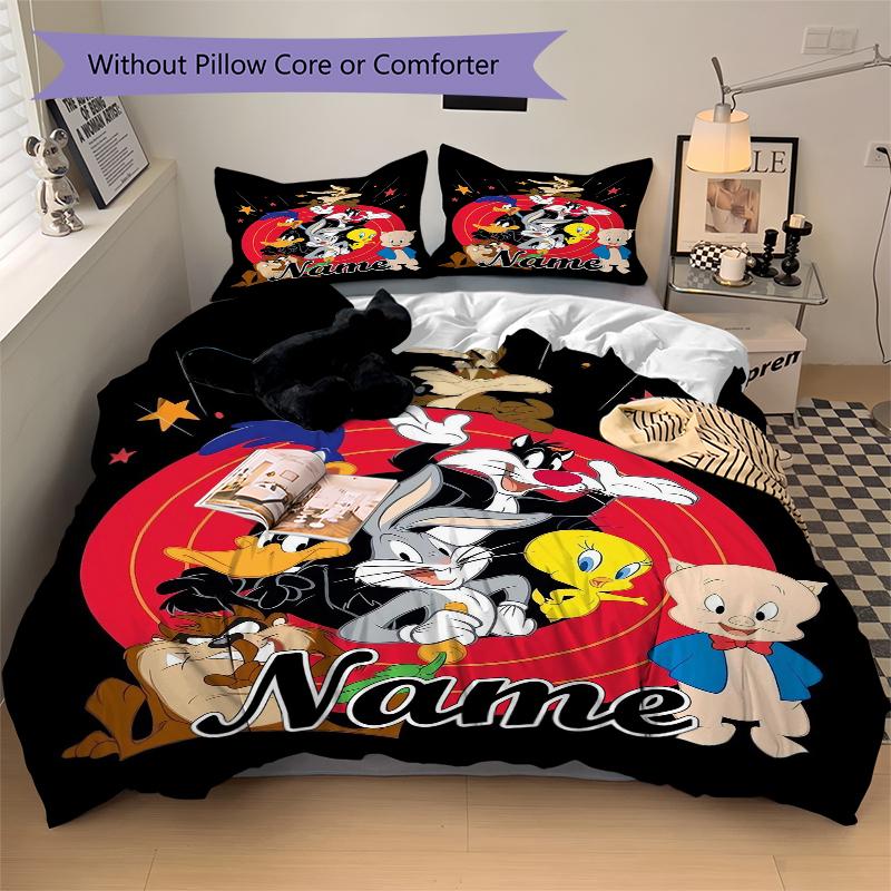 Custom Textile Tom Jerry Bedding 3 Piece Set HD Print Duvet Cover Pillowcases for Teens Adult Bedroom Decoration