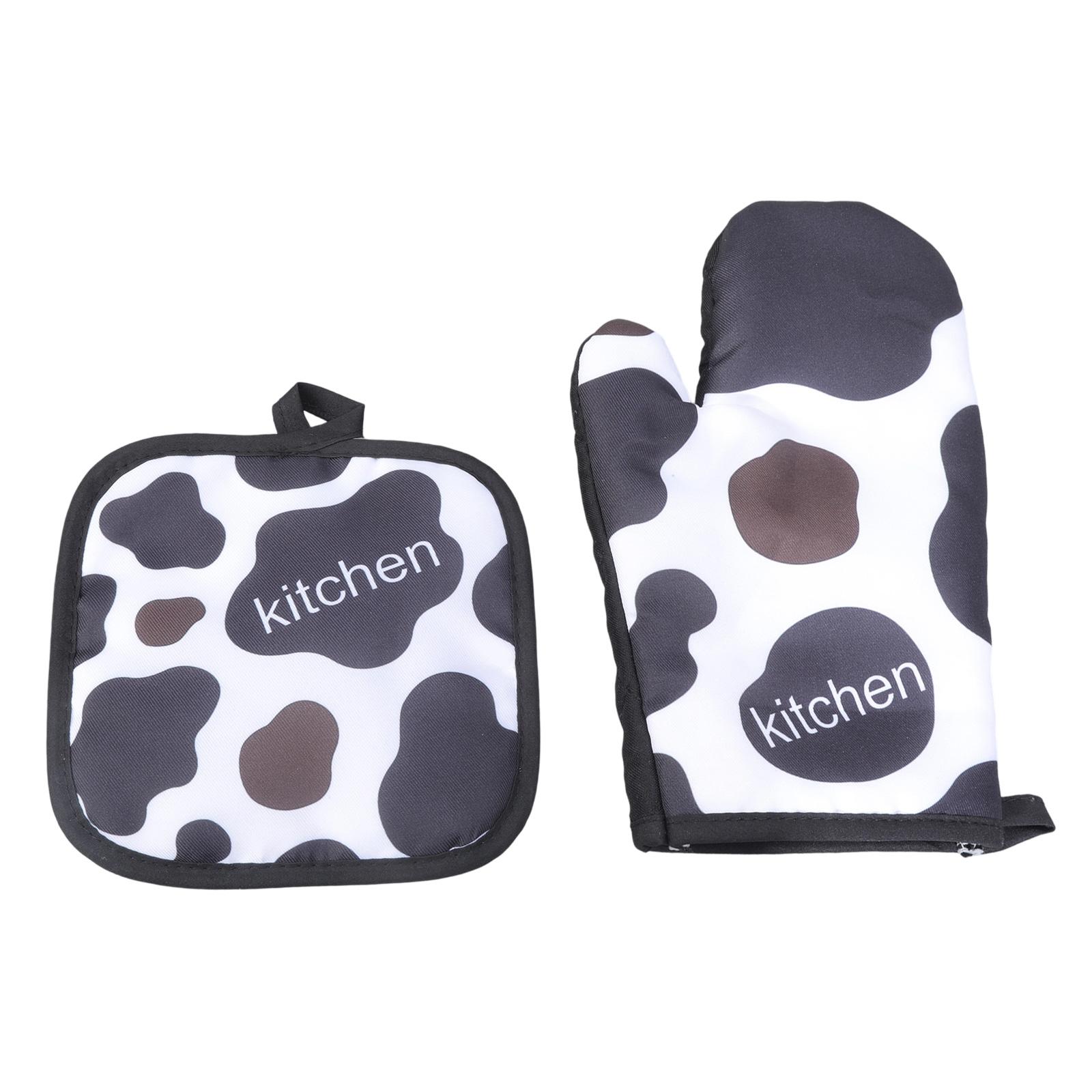 

Kitchen Microwave Insulation Gloves with Mat Heat Resistant Baking Gloves Cooking Baking Gloves Oven Mitts Enduring A