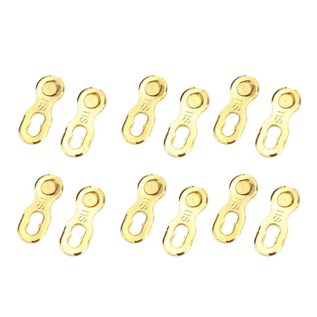 12Pcs Chain Joint Connector Steel Quick Release Chains Link for Bicycles Mountain BikesGold