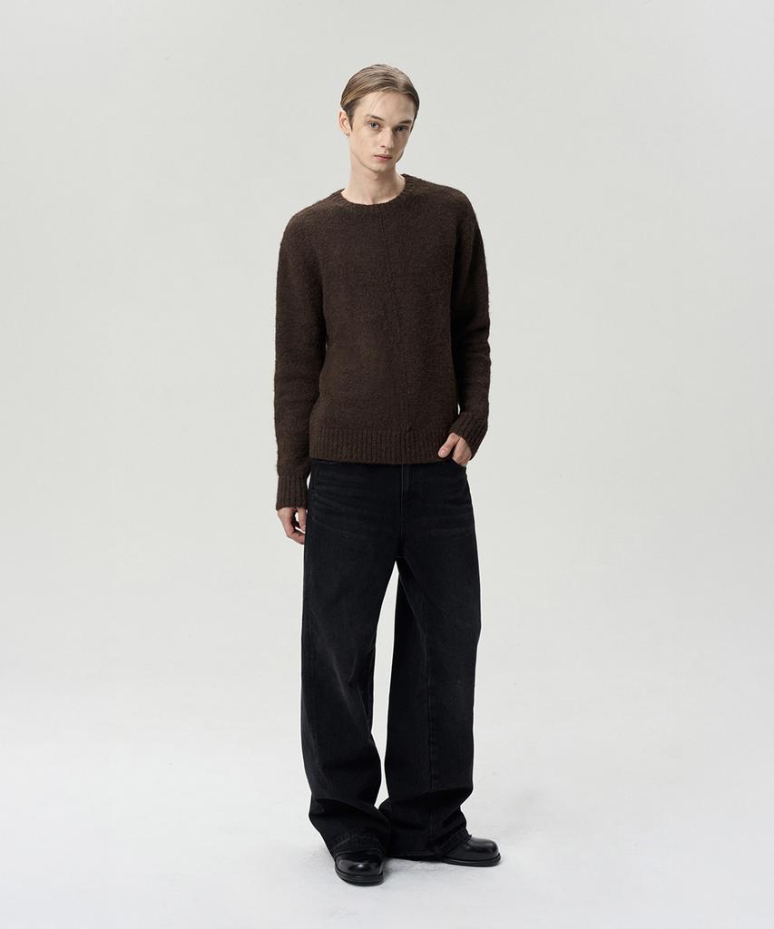 Liimaen Unisex Wool Blend Knit Top Chocolate