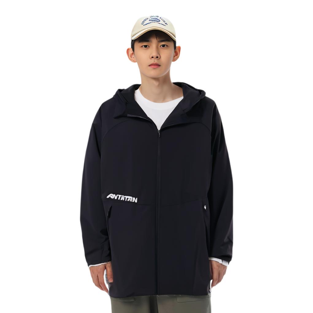 Anta Lettered Hooded Loose Jacket Men Jackets Basic-Black 952447701-3