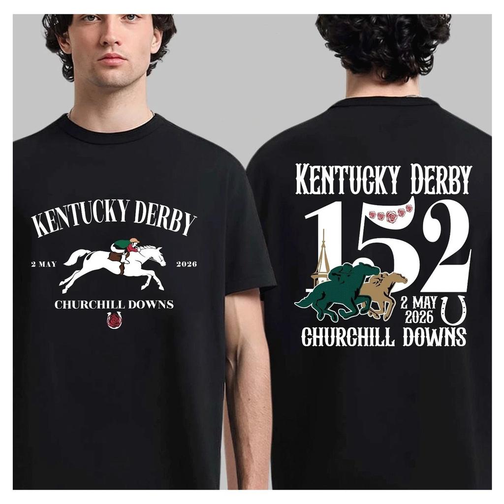 NEW!! Kentucky Derby 2026 T Shirt Unisex, 152st Run For the Roses Reprint