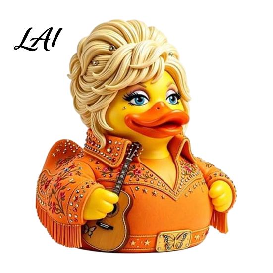 Colorful Rhinestone Duck Decorations Charming Novelty Ornament Musical Theme with Guitar Creative Music Inspired Figurines Decor Decorative