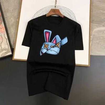 Baumwolloberteile Funky Brand Bunny Lustige Cartoons Kurzarm Herren Persönlichkeit Street T-Shirts Lose Übergroße T-Shirts Atmungsaktiv Weich