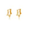 Lily Flower Pendant Hoop Earrings For Women Elegant Gold Color Geometry Heart Stainless Steel Hanging Earring Jewelry Party Gift