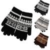 Winter Thick Warm Knitted Gloves Cold-proof Snowflake Pattern Winter Gloves Touchscreen Windproof Five Finger Gloves