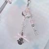 Handmade Bowknot Phone Chain Heart Pendant Keychain Rose Flower Charm Phone Lanyard Straps Acrylic Keyring Bag Ornament
