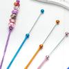 5 Pieces Metal Crochet Needle Beads Crochet Hook Set Metal Knitting Needle Crochet Accessories for Handicrafts