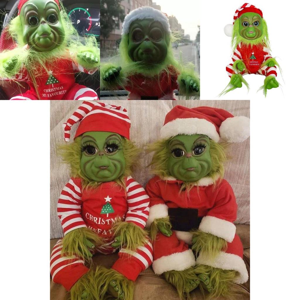 Entzückende 20cm Grinch Puppe Weihnachten Stofftier Plüschtier Perfekt für Weihnachtsdekoration