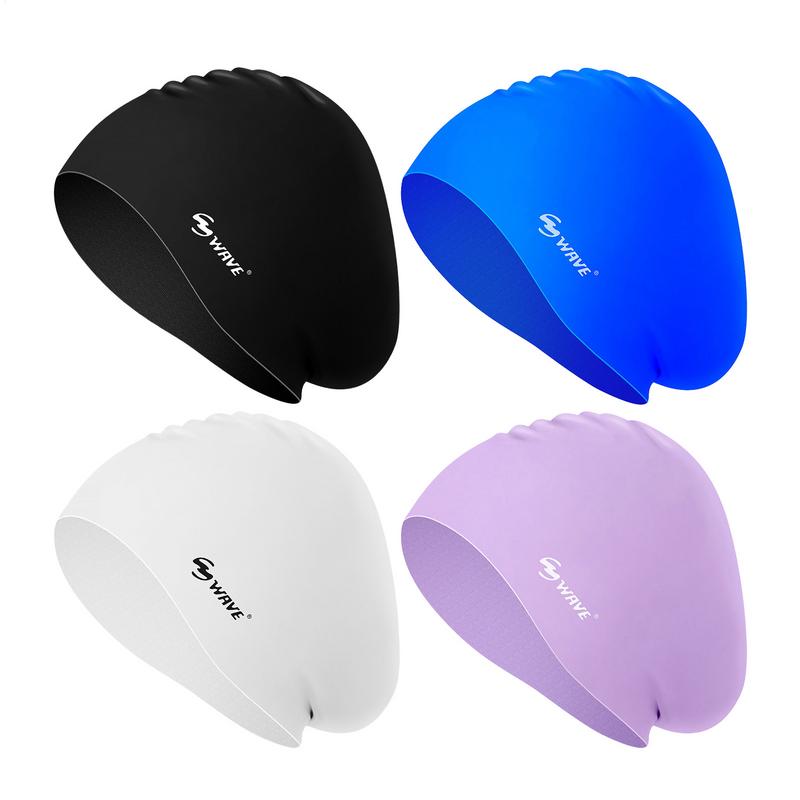 Silicone SwimmingCaps Oversized Long Hair SwimmingCaps Waterproof SwimCap With Ear Protect Diving Bathing Hats Pool
