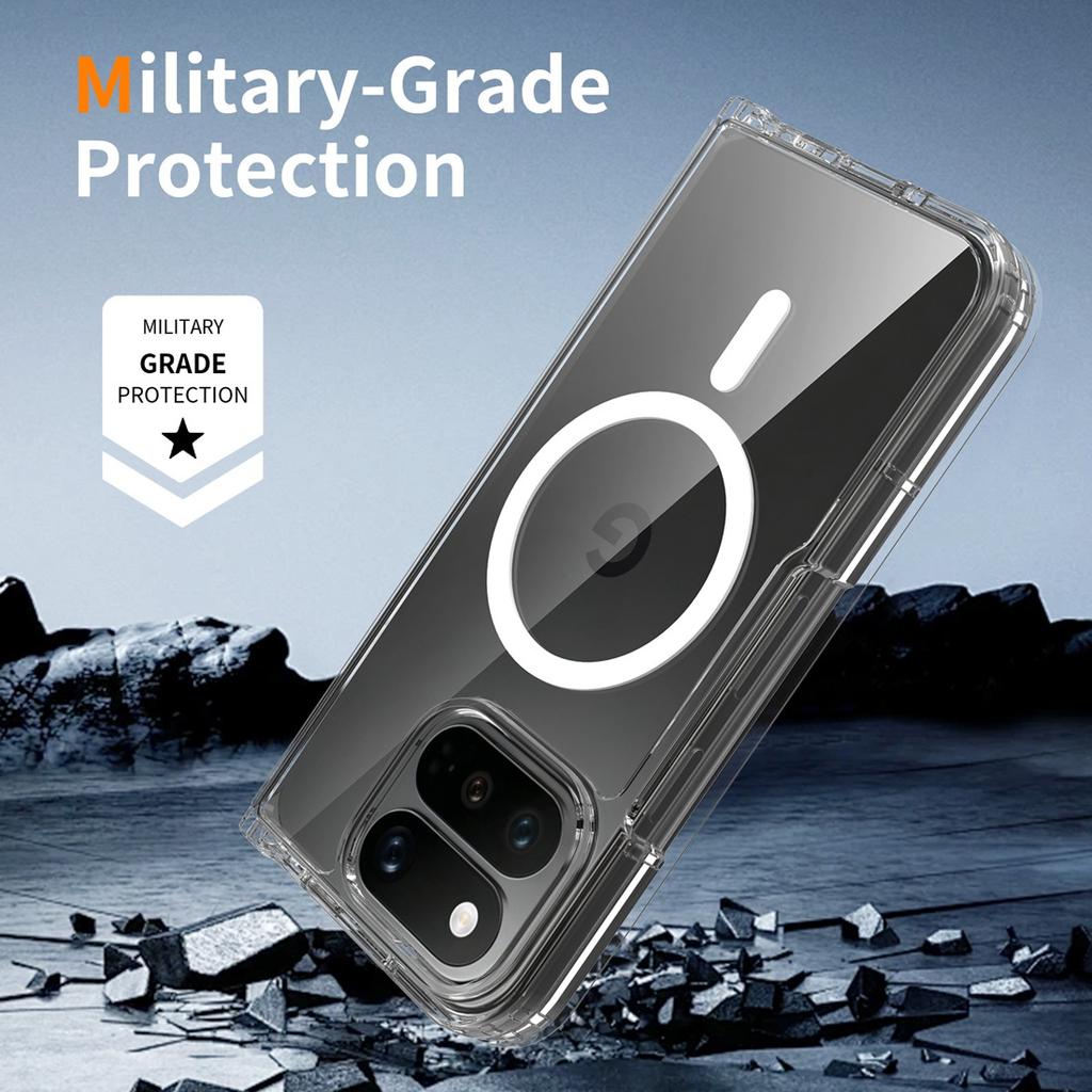 For Pixel 11 Pro Fold Clear Phone Case, Compatible with MagSafe Drop Protection Cover for Google Pixel 11 Pro Fold