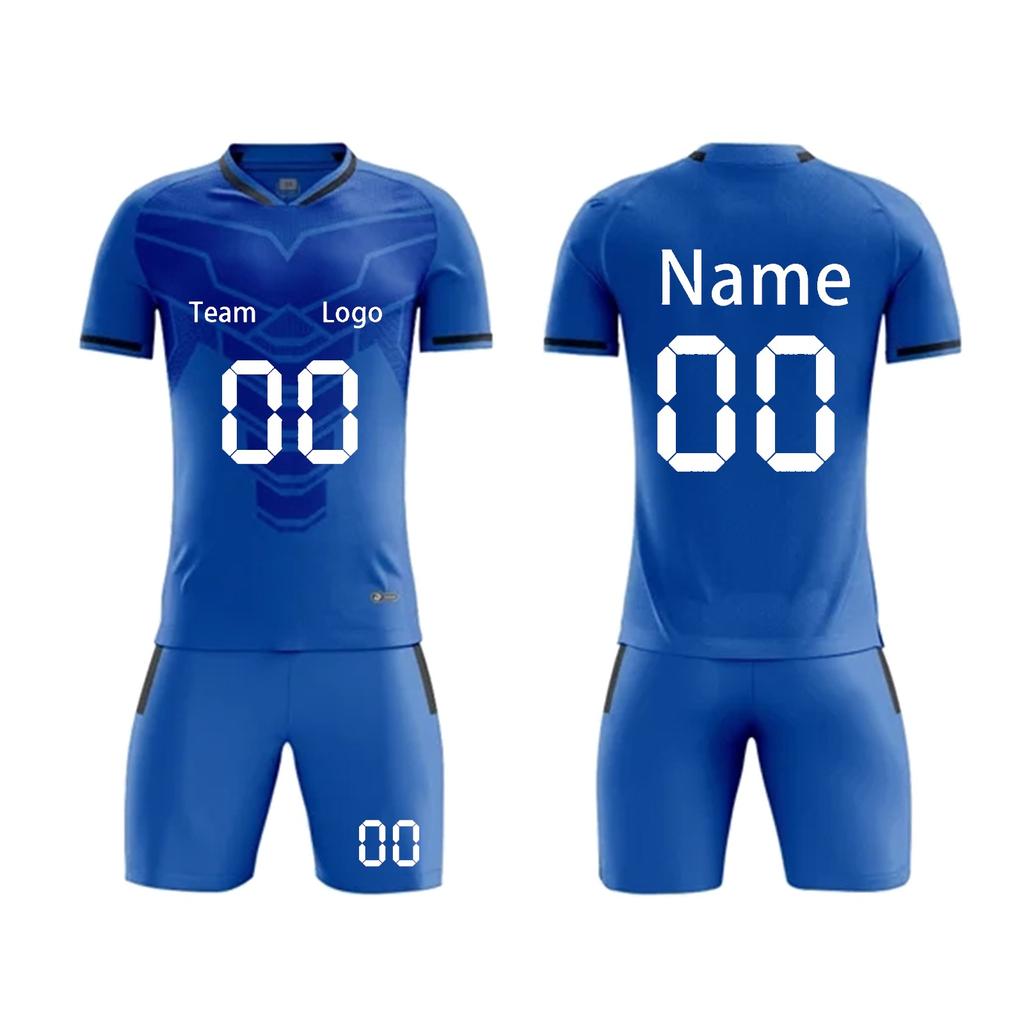 Short Sleeve Soccer Jersey and Shorts Set for Men Athletic Fit Breathable Quick Dry Lightweight Team Uniforms for Training Match
