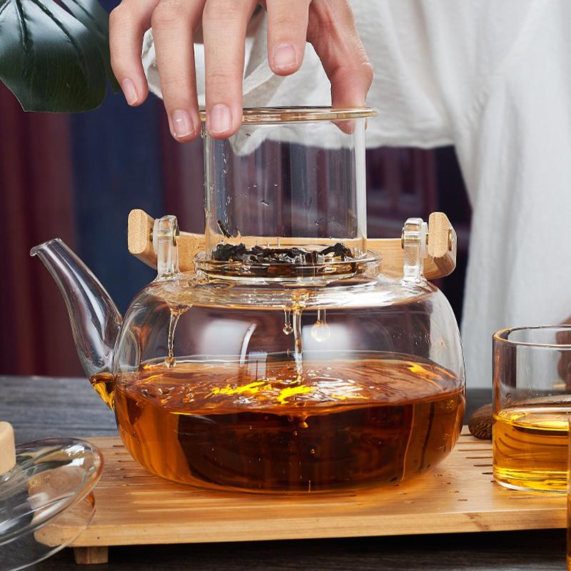 Heat Resistant Glass Teapot with Tea Strainer Infuser Flower Kettle for Electric Ceramic Stoves Kung Fu Teaware for Gas Stoves