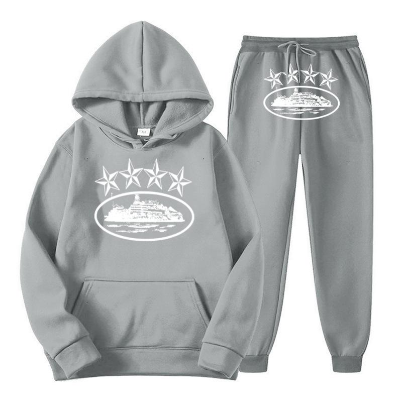 Grenzüberschreitende europäische und amerikanische Trends Pullover mit Vier-Sterne-Buchstabenaufdruck Hoodies für Herren und Damen Sweatshirt-Set mit Rundhalsausschnitt Lockeres Oberteil