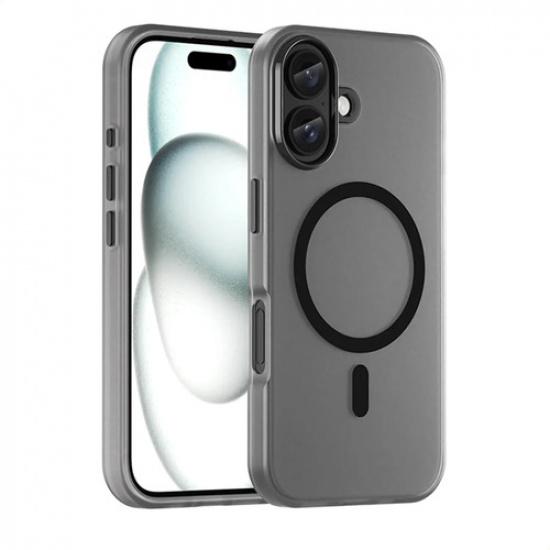 Magsafe Phone Case For iPhone 16 Matte Magnetic Protective Cover чёрный