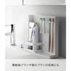 Yamazaki Tower Toothbrush and Tube Stand, White, Approx. W22.2 X D6 X H21.2cm, Tower Toothbrush Holder, Stores Toothpaste and All Your Needs, Product