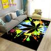 Reggae Music Jamaican Maple Leaf Area Rug,Carpet Rug for Living Room Bedroom Sofa Doormat Decoration,Kid Play Non-slip Floor Mat