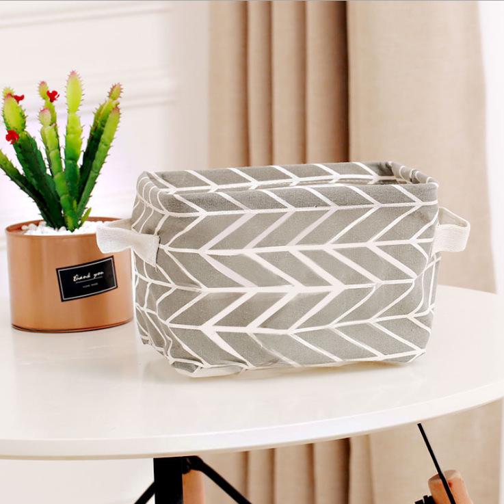 Compact Square Cotton Linen Storage Basket