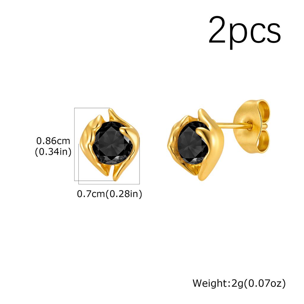 Geometric Small Stud Earrings for Men, Hypoallergenic Metal Zircon Earrings, Hip-hop Rock Piercing Jewelry Gifts