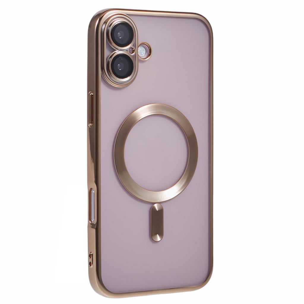 For iPhone 16 Plus Magnetic Case Electroplating TPU Phone Cover with Lens Film