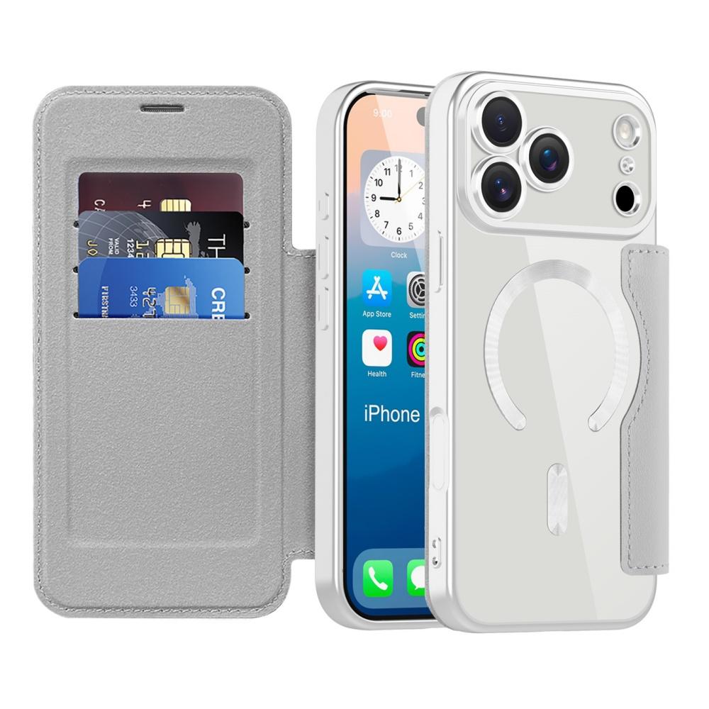 3in1 Business Leather Flip Magnetic Case for iPhone 17 16 15 14 Pro Max Card Wallet Plating Clear Case For iPhone 16 15 14 Air