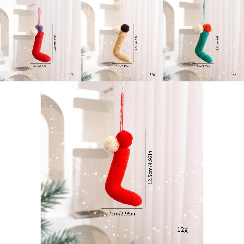 Creative Socks And Plush Ball Pendants Christmas Decoration Props For Holiday Tree Ornaments And Festive Scene Decor