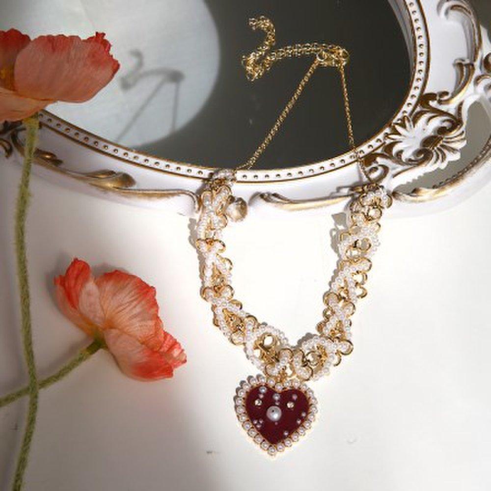 Zc264 Sharala Princess Big Heart Choker Point Necklace