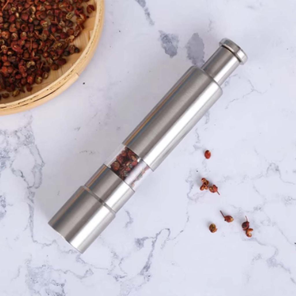 Manual Salt Pepper Grinder Stainless Steel Kitchen Manual Thumb Grinder Sauce Milling Stick for Black Pepper, Sea Salt, Spice