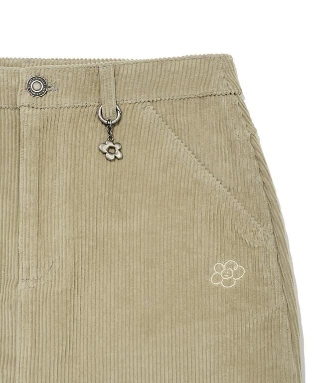 Wacky Willy Women'S Corduroy Carpenter Midi Skirt Light Khaki