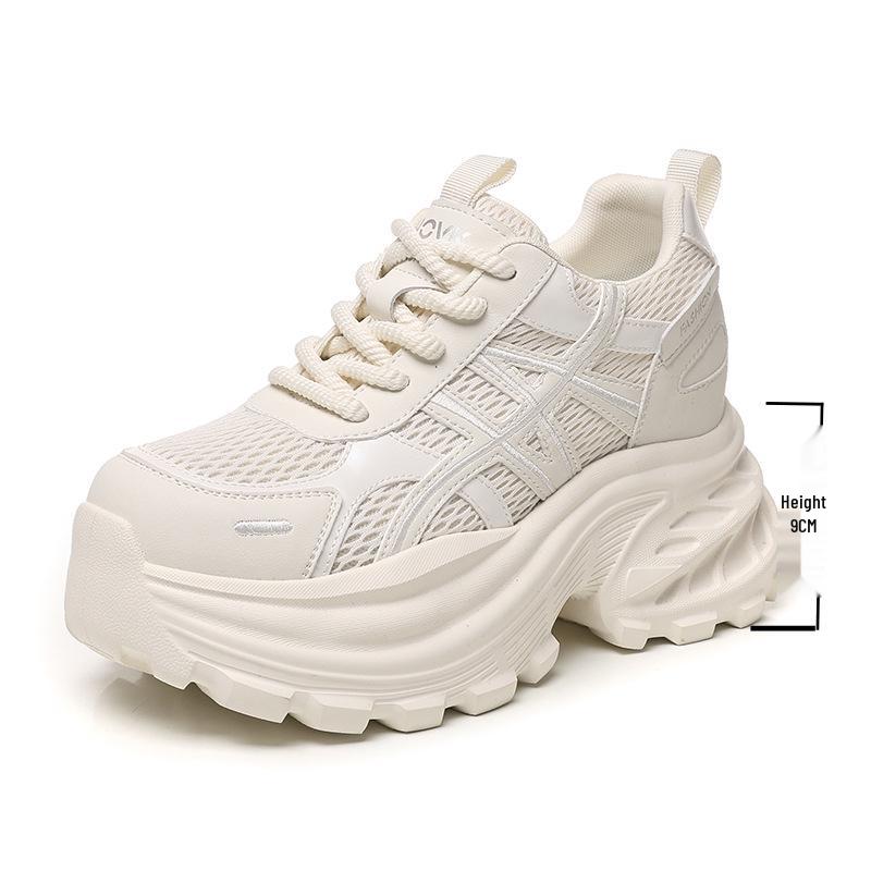 Women's Trendy Autumn 2026 Versatile Daddy Shoes: Fashionable Height-Boosting Casual Sneakers with Thick Soles