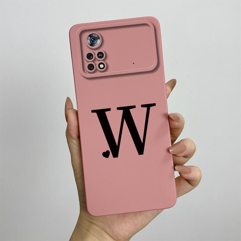 For Xiaomi Poco X4 Pro 5G Case Poco X4 Pro 5G Cover 2201116PG Cute Initial Letters Phone Case Poco X4 Pro Shockproof Back Cover