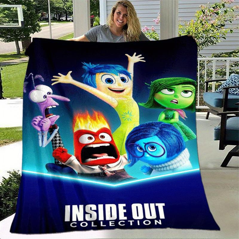 1pc Inside Out Printing Blanket - Soft, All-Season Throw for Living Room, Bedroom,Personalized Gift with Adorable Cartoon Design