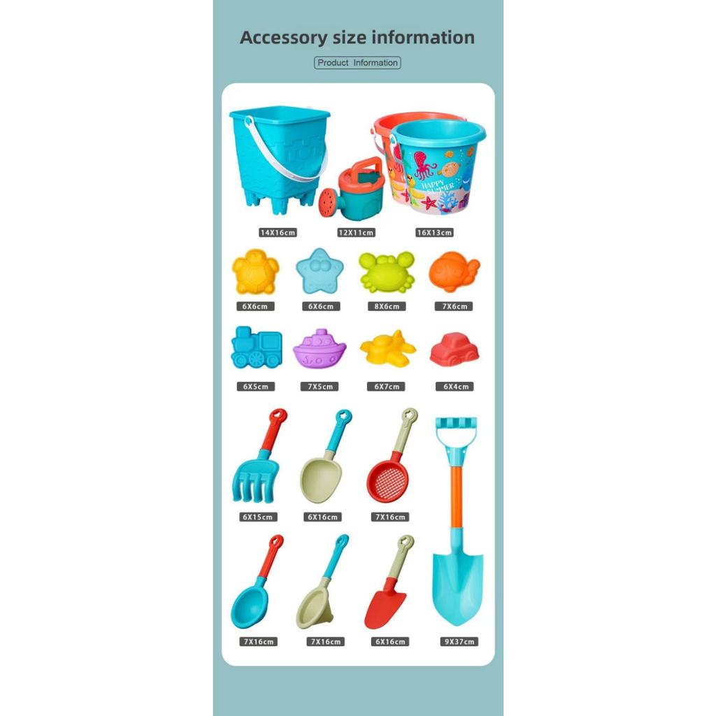 Children's Beach Toy Car, Baby's Water Play and Sand Digging Tool, Hourglass Shovel Bucket, Sand Set, Sand Pool Set
