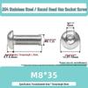 304 Stainless Steel Mushroom Head Hexagon Screw M2-M6