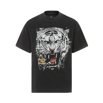 Men's Tiger Graphic Print Crew Neck Short Sleeve T-Shirt Trendy Personality Domineering High Quality Spring/Summer