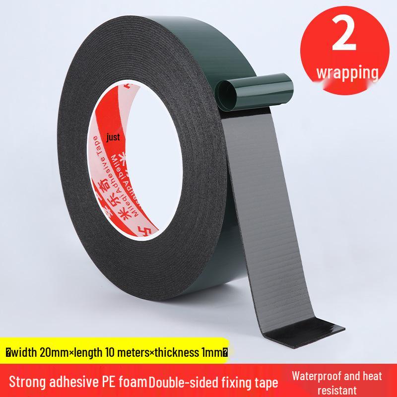 Green Film Double-Sided Tape: High-Temp Resistant, Strong Adhesive, Black Foam for Electrical & Hardware Repair.