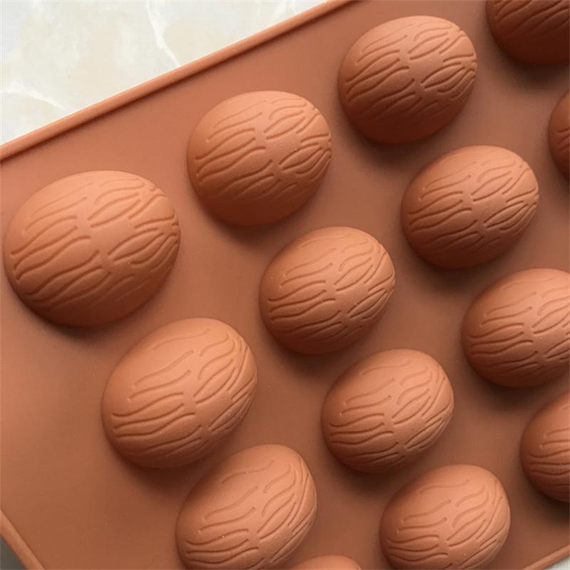 20 Holes Walnuts Nuts Shape Silicone Chocolate Moulds Fondant Pudding Mold Household DIY Cake Baking Tools