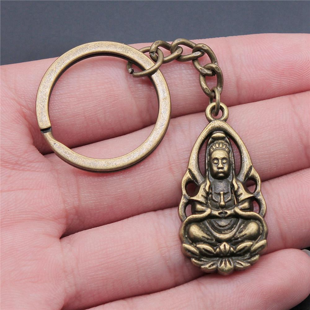 28mm Schlüsselanhänger Buddhismus Vintage Schmuckzubehör QY009