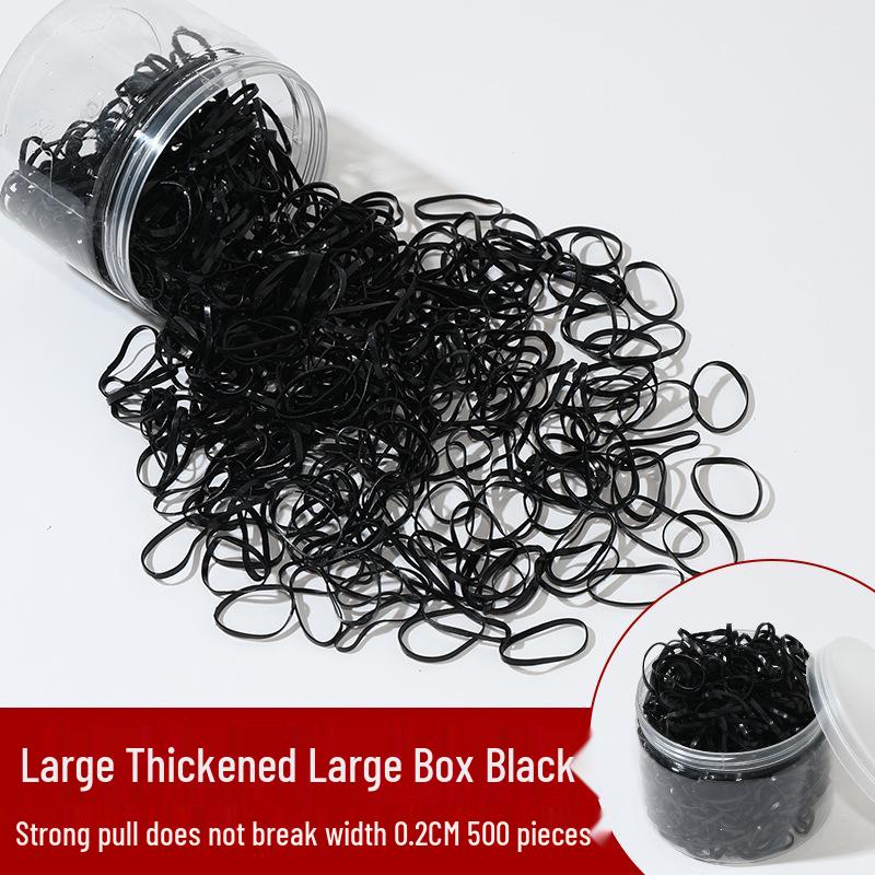 Children's Extra Thick Black Elastic Hair Ties - No Damage, High Elasticity