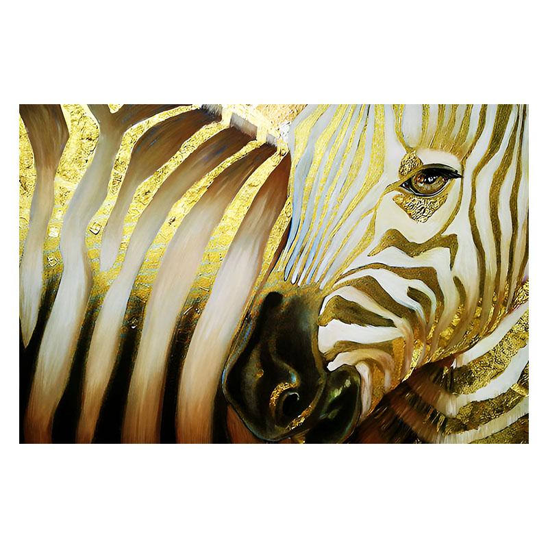 

Золотая зебра, абстрактная картина на холсте, принт, модный роскошный настенный художественный постер, изображение животного для гостиной, домашний декор, Cuadros 40x50cm No Framed