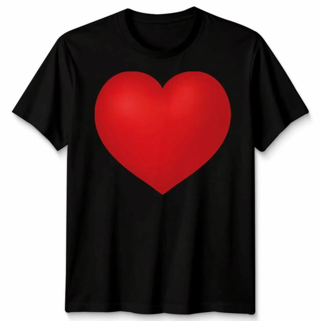 Red Heart Symbol Love T Shirt Unisex S Unisex Top Vintage Designer Clothes Soft Top For Everyday Wear Slightly Fashion