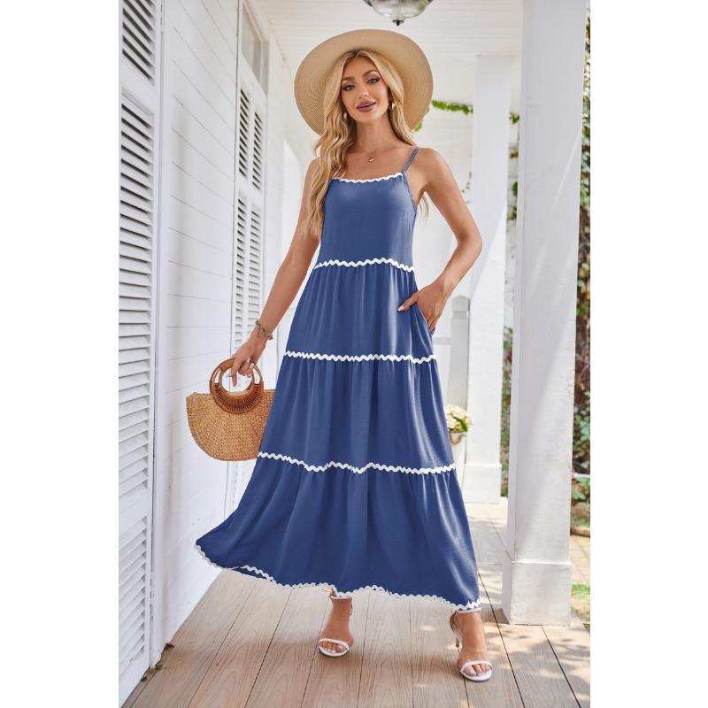 

Женское кружевное многослойное платье А-силуэта с открытой спиной и карманами на молнии сбоку XXL