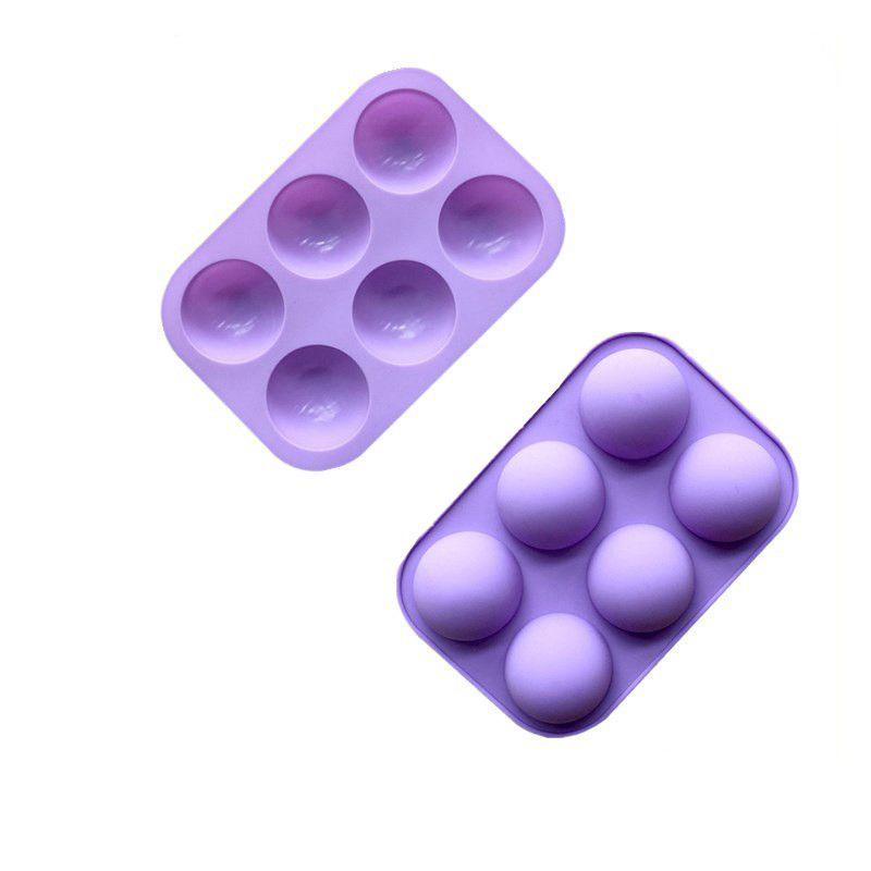 Half 6holes 3d Ball Semicircle Silicone Chocolate Mold Sphere Cake Mold Baking